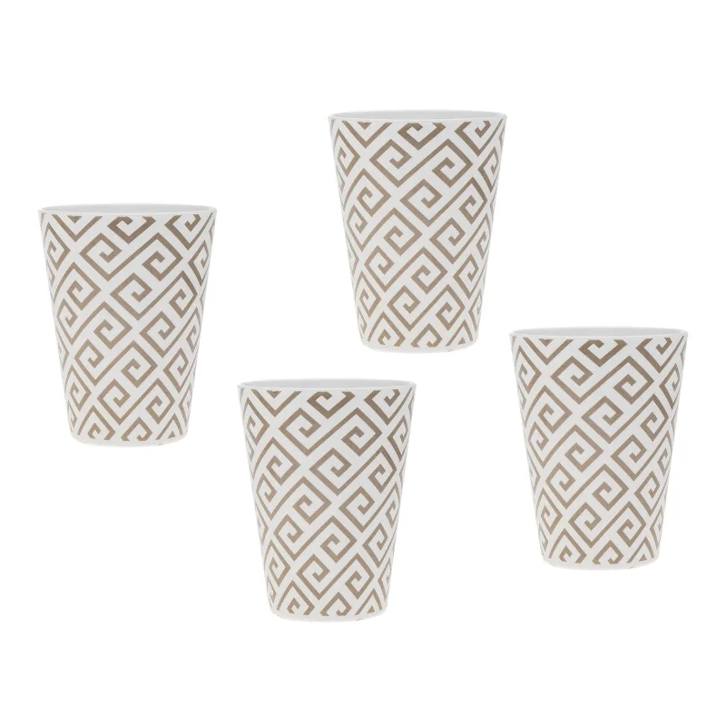 Geometric Melamine Tumbler, Set of 4