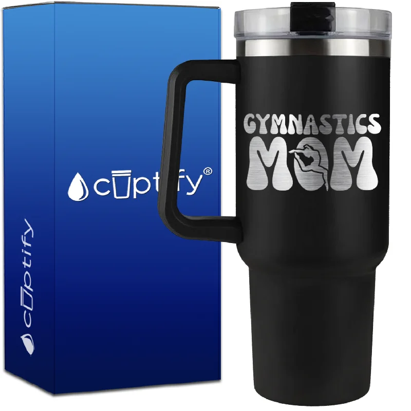 Gymnastics Mom with Silhouette on 40oz Gymnastics Traveler Mug