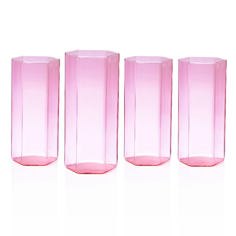 Helix Pink Highball, Set of 4