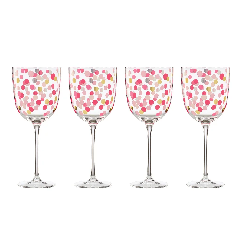 It's Raining Confetti Wine Glasses, Set of 4