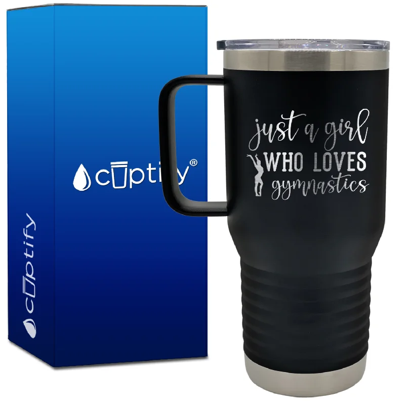 Just a Girl Who Loves Gymnastics Silhouette 20oz Gymnastics Travel Mug