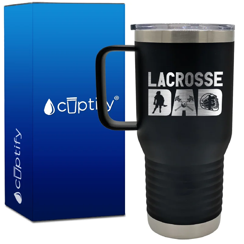 Lacrosse Dad with Silhouette 20oz Lacrosse Travel Mug