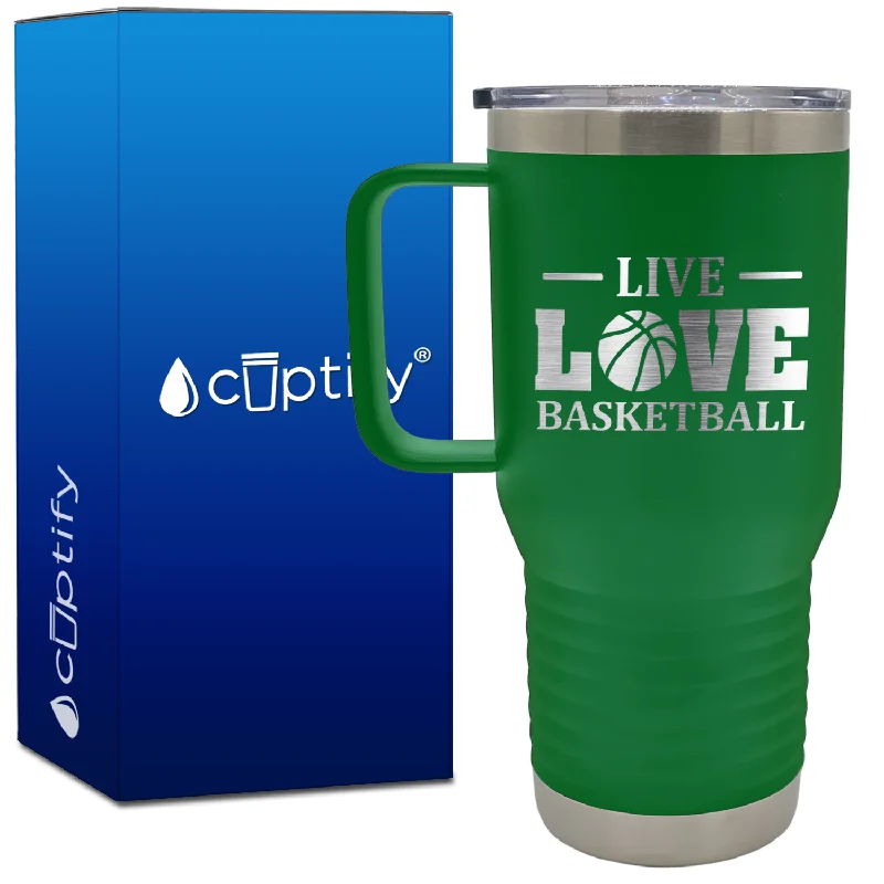 Live Love Basketball Line 20oz Basketball Travel Mug