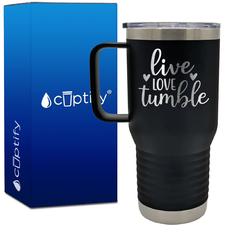 Live Love Tumble Hearts 20oz Gymnastics Travel Mug