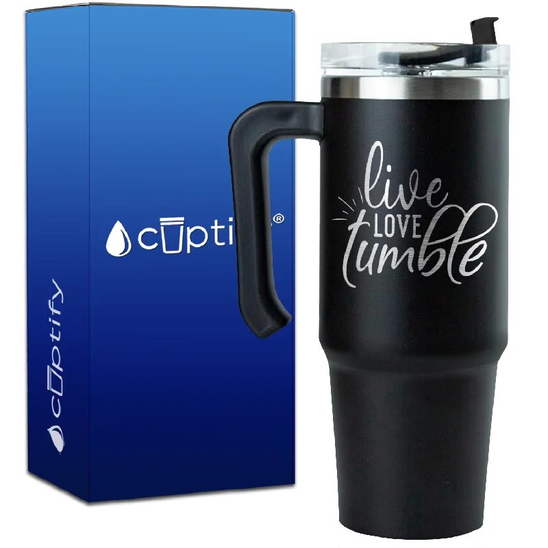 Live Love Tumble on 30oz Gymnastics Travel Mug