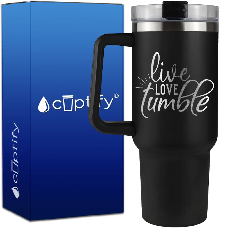 Live Love Tumble on 40oz Gymnastics Traveler Mug