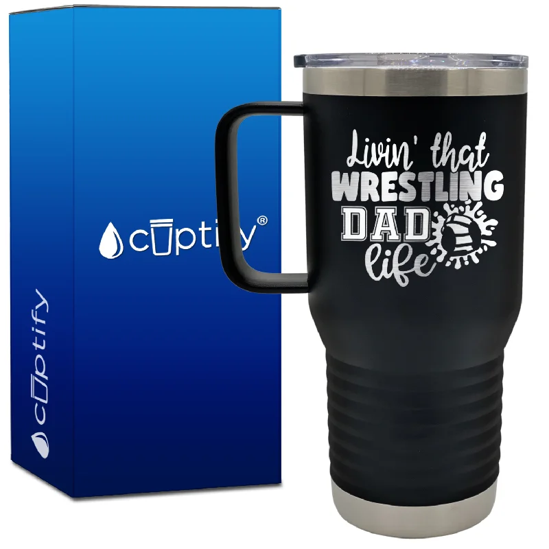 Livin' That Wrestling Dad Life Headgear  20oz Wrestling Travel Mug