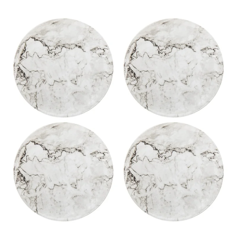 Marble Melamine Dinner Plate, Set of 4