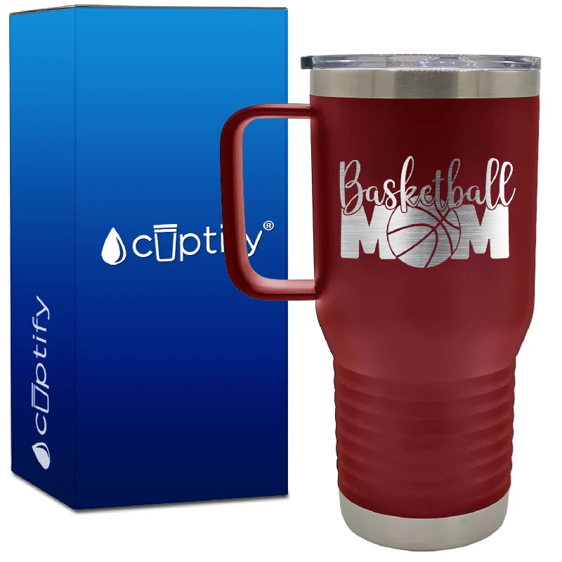 Mom Basketball 20oz Basketball Travel Mug