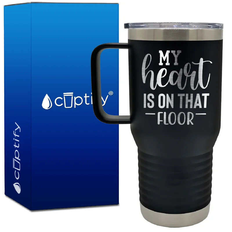 My Heart is on That Floor 20oz Gymnastics Travel Mug