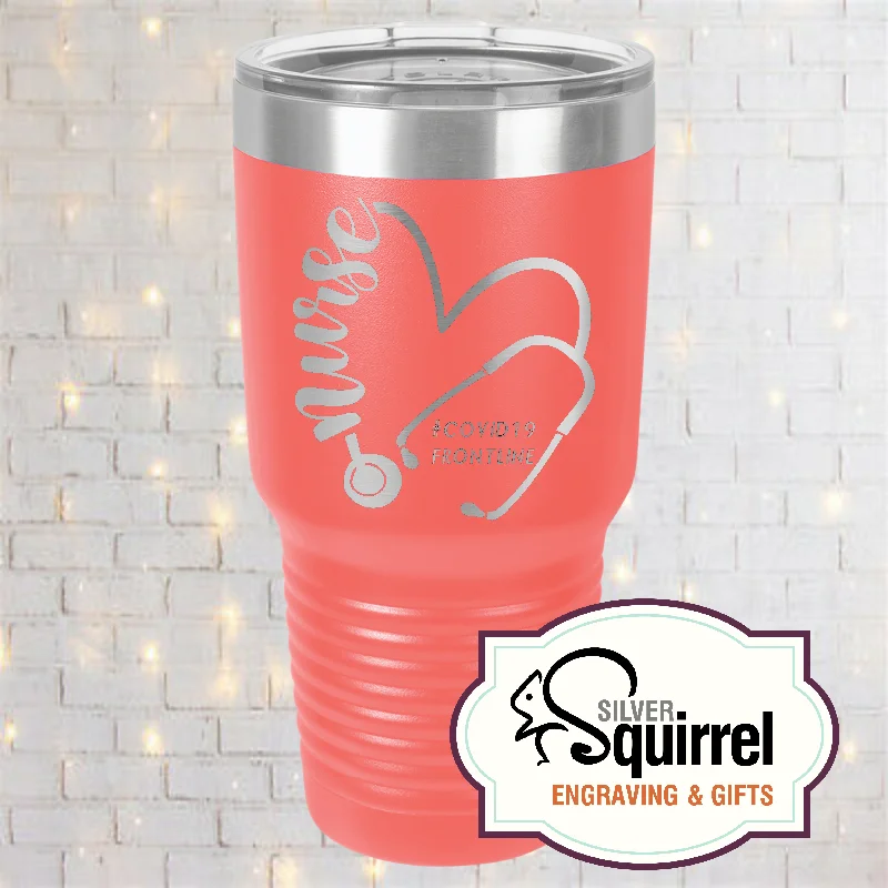 Insulated Tumbler {Nurse Heart Stethoscope}