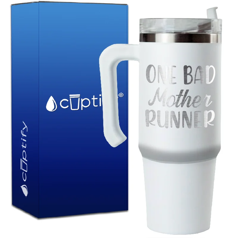 One Bad Mother Runner on 30oz Running Travel Mug