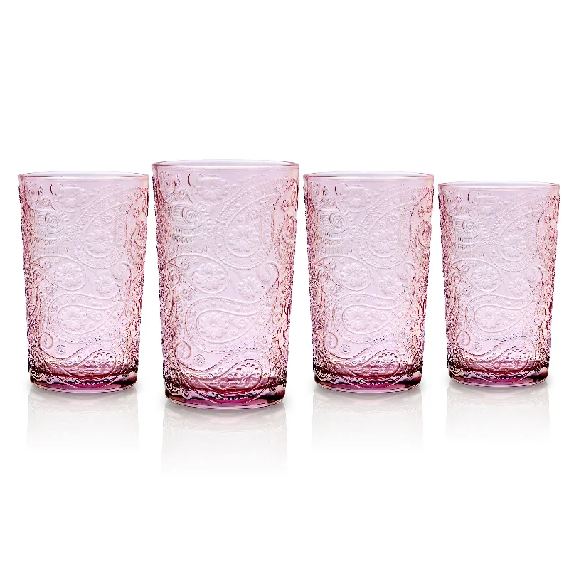 Paisley Blush Highball, Set of 4