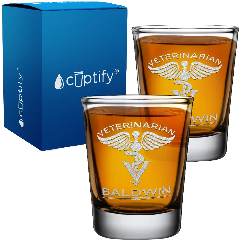 Personalized Veterinarian on 2oz Shot Glasses - Set of 2