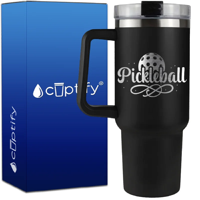 Pickleball on 40oz Pickleball Traveler Mug