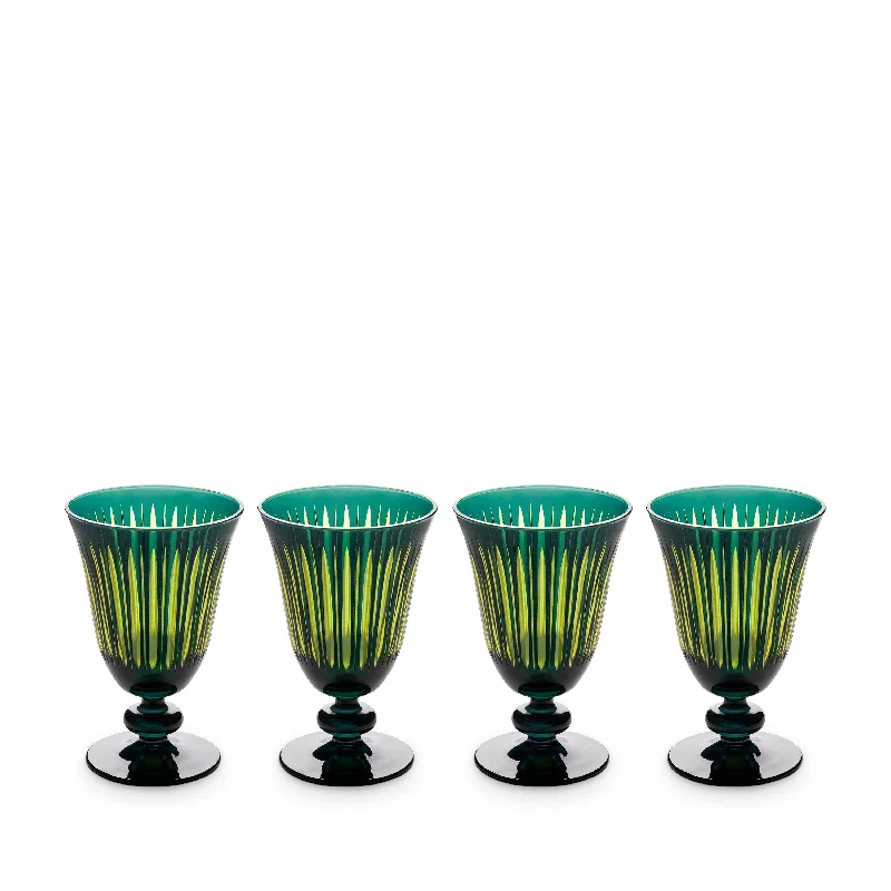 Prism Wine Glasses-Green (Set of 4)