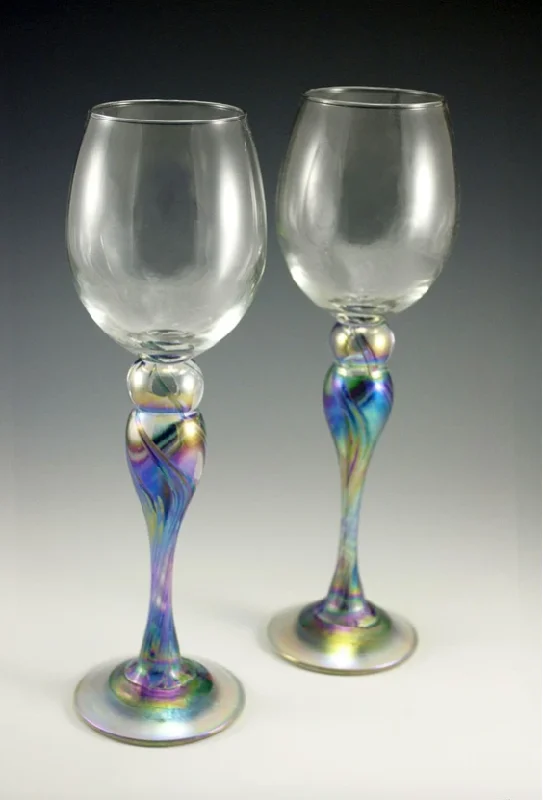 "Mardi Gras" Wine Goblets