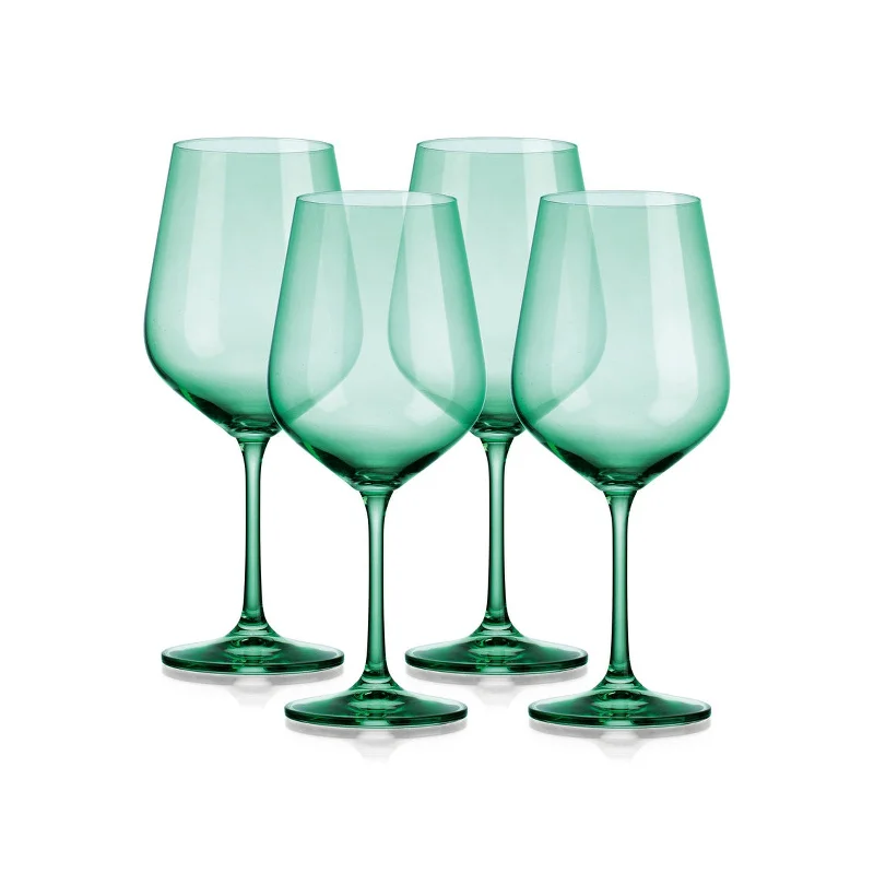 Sheer Light Green Red Wine Glass, Set of 4