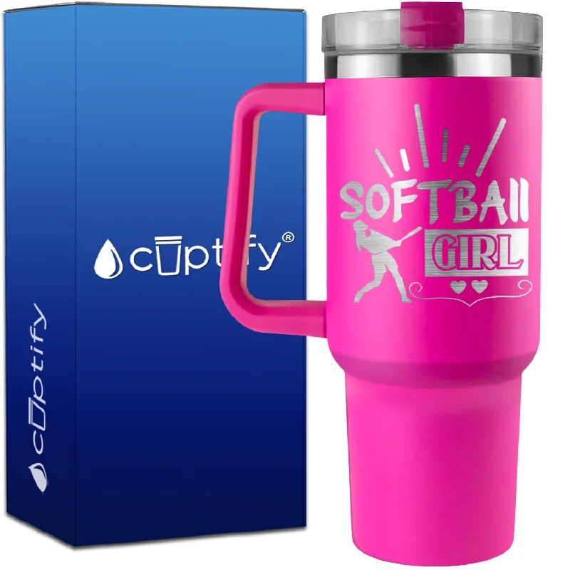 Softball Girl on 40oz Softball Traveler Mug