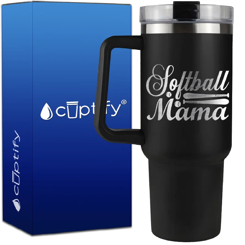 Softball Mama with Bats on 40oz Softball Traveler Mug