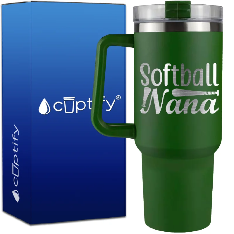 Softball Nana on 40oz Softball Traveler Mug