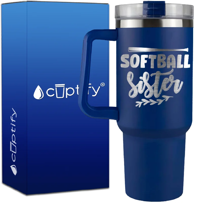 Softball Sister on 40oz Softball Traveler Mug