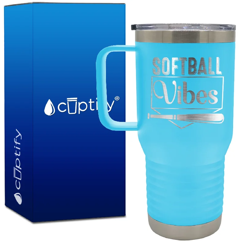 Softball Vibes 20oz Softball Travel Mug