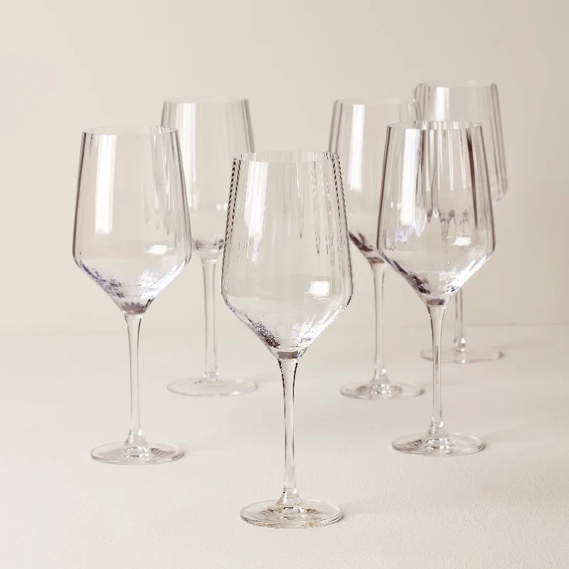 Tuscany Classics Angled Optic Wine Glasses, Set of