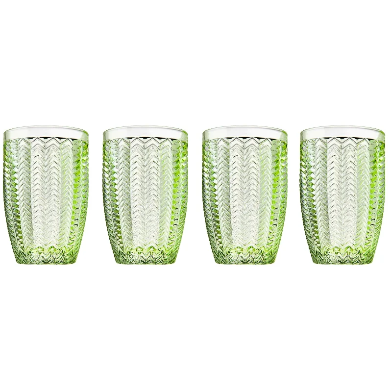 Twill Green Highball, Set of 4