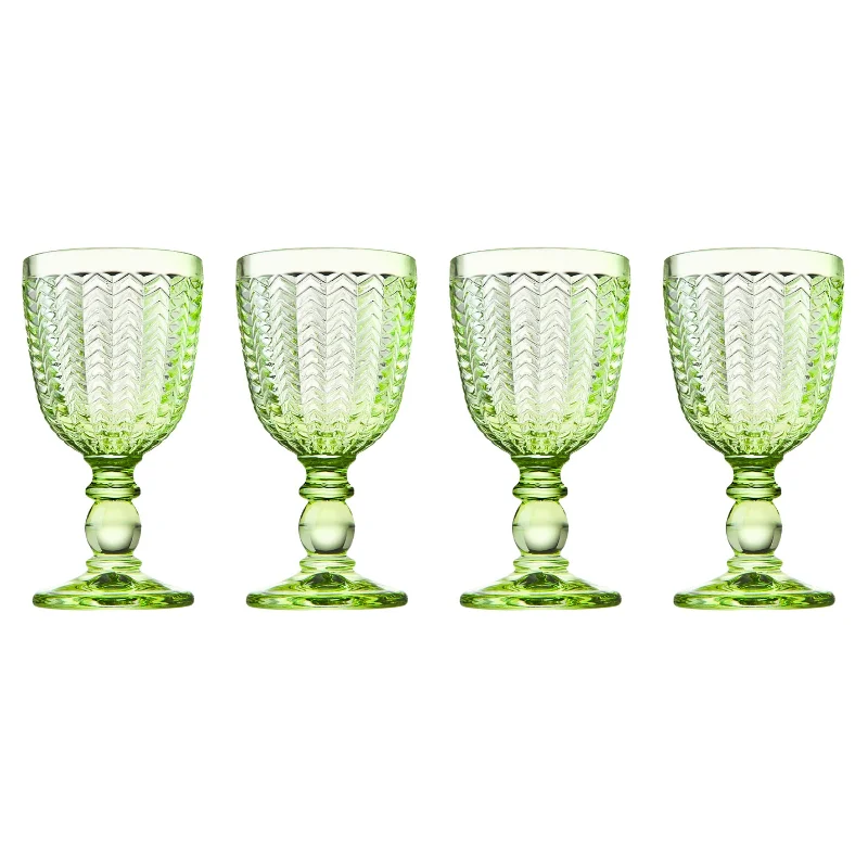 Twill Green White Wine, Set of 4