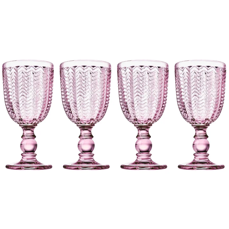 Twill Pink Goblet, Set of 4