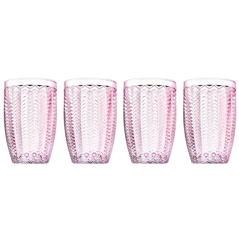 Twill Pink Highball, Set of 4