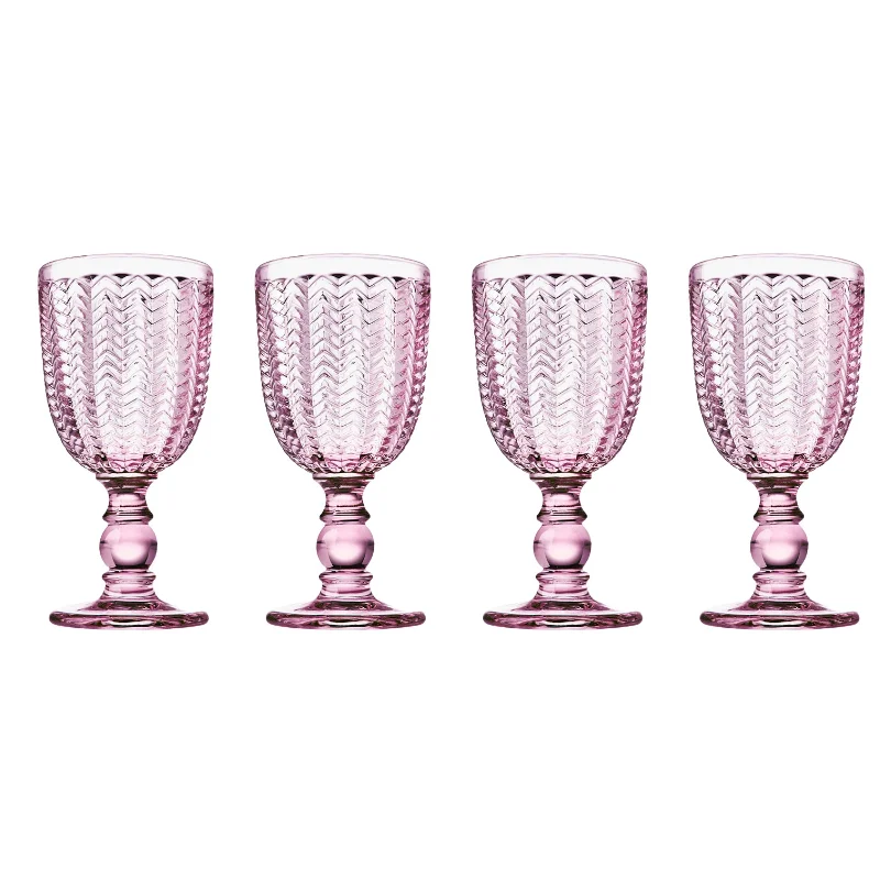 Twill Pink White Wine, Set of 4