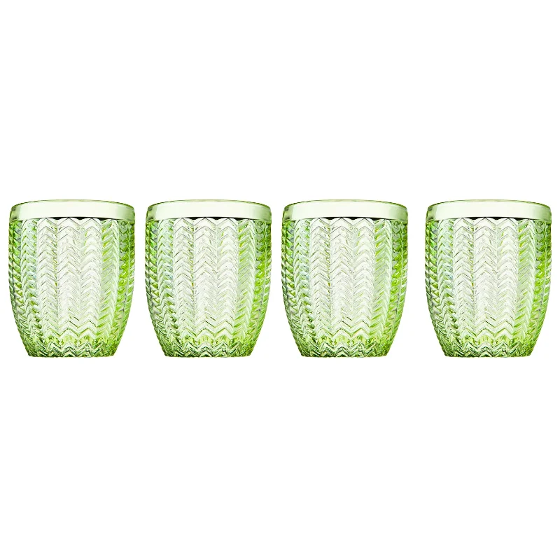 Twin Green Double Old Fashion, Set of 4