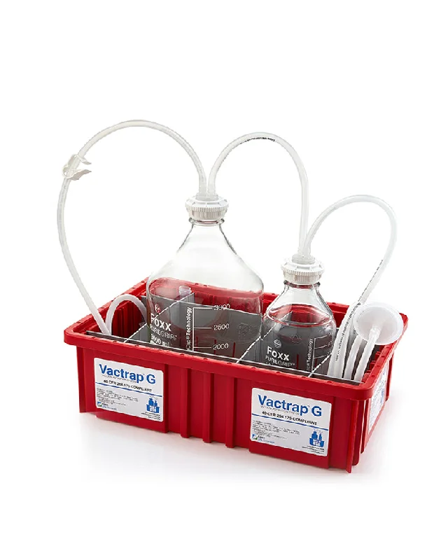 Vactrap™ G, 3L + 1L, Glass Bottles, Red Bin, GL45 Cap w/1/4" ID Tubing