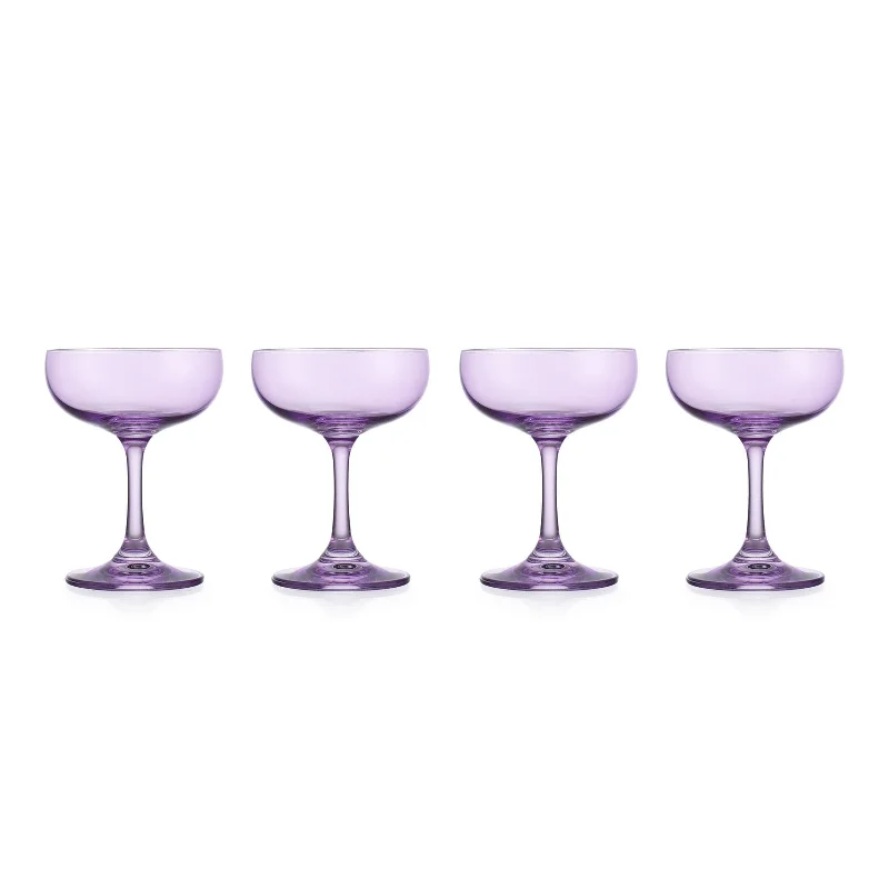 Veneto Amethyst Champagne Coupe, Set of 4