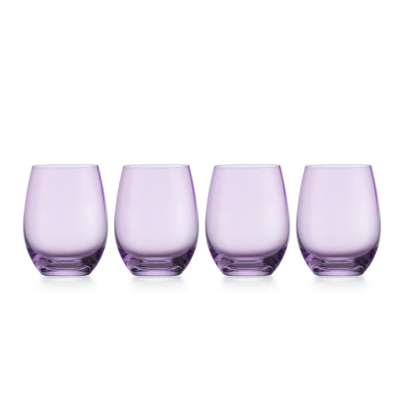 Veneto Amethyst Stemless Wine Glass, Set of 4