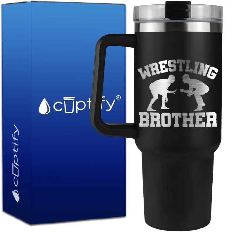 Wrestling Brother on 40oz Wrestling Traveler Mug