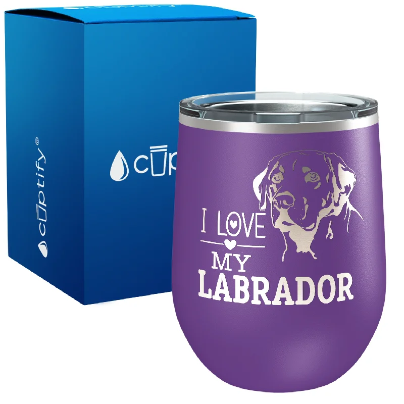 I Love my Labrador 12oz Dog Wine Tumbler