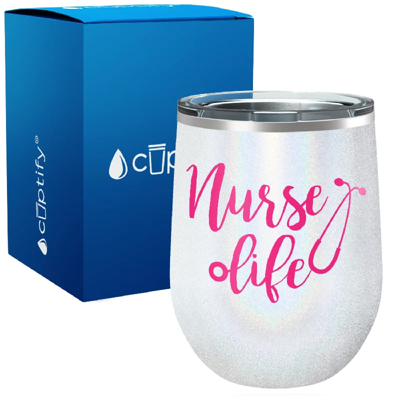 Nurse Life with Stethoscope 12oz Nurse Wine Tumbler