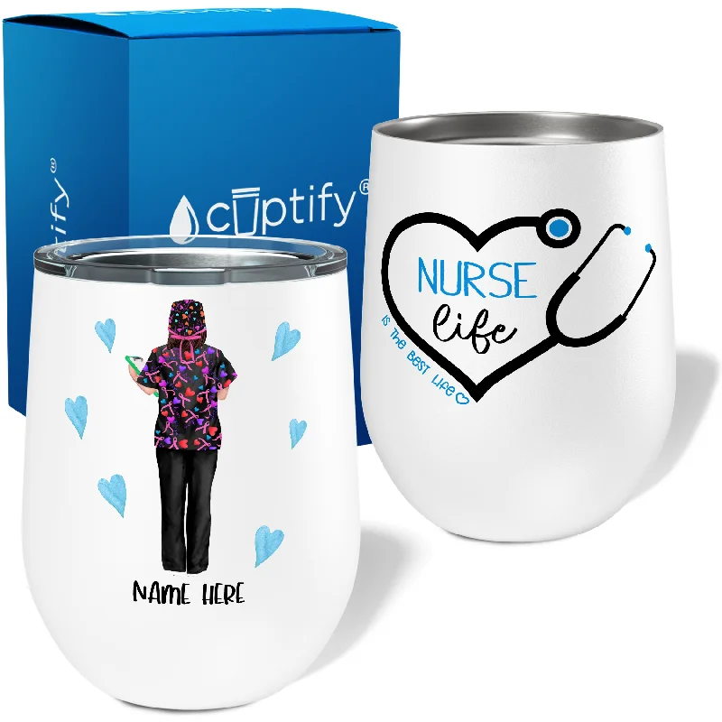 Personalized Nurse Life is The Best Life 12oz Nurse Wine Tumbler