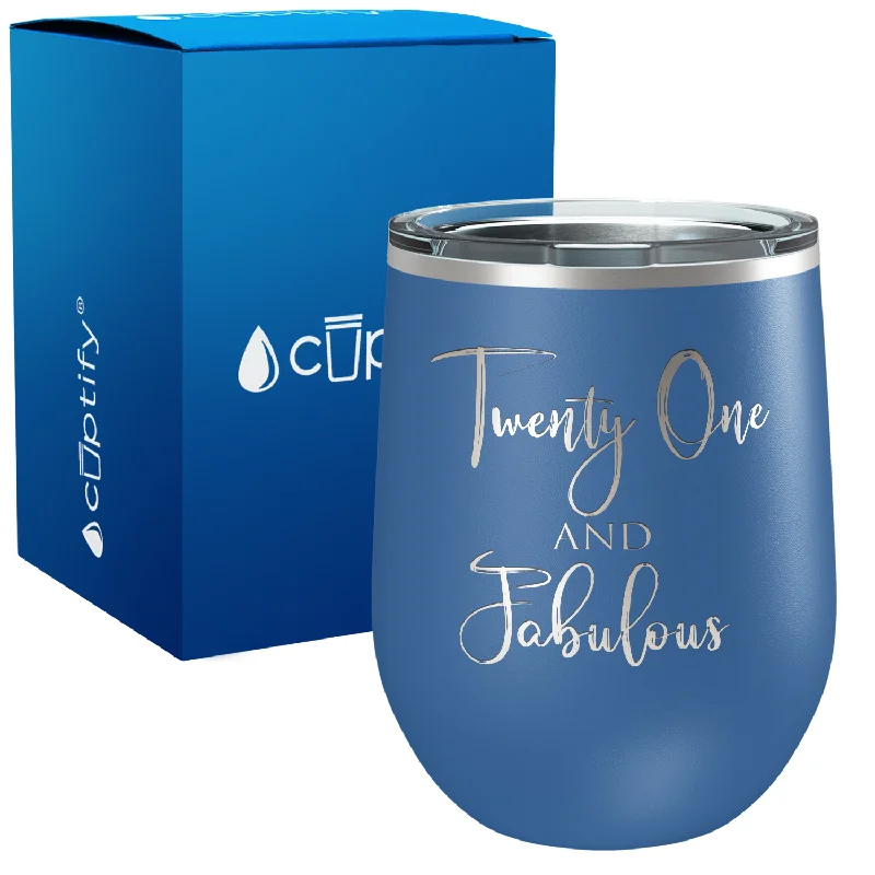 Twenty One and Fabulous 12oz Birthday Wine Tumbler